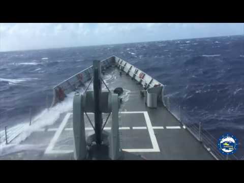 EUNAVFOR MED – ESPS Navarra fighting against the waves