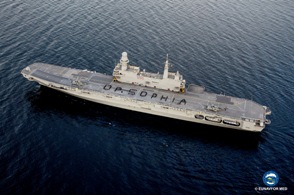 The Italian aircraft carrier CAVOUR handovers EUNAVFOR MED operation Sophia Flagship’s role after almost one year