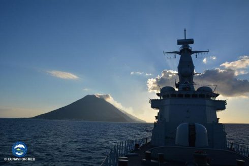 The Belgium ship Louise Marie leaves the European Task Force