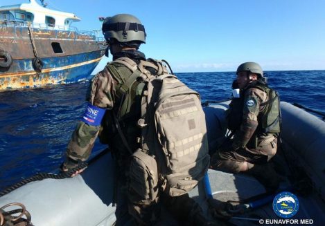 The French light frigate “Commandant Bouan” joining operation SOPHIA