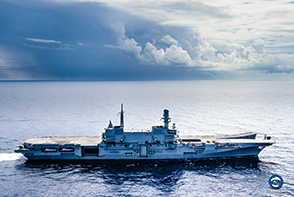 The Italian Aircraft Carrier Cavour rejoins EUNAVFOR MED operation Sophia