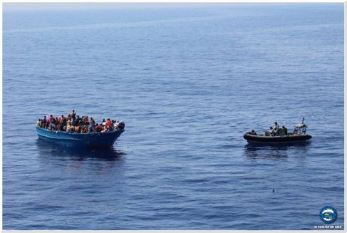 The German frigate FGS Schleswig-Holstein leaves EUNAVFOR MED operation Sophia