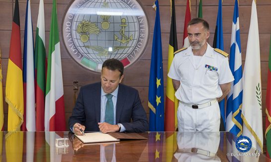 The Prime Minister of the Republic of Ireland visits EUNAVFOR MED Operation Sophia’s Headquarters