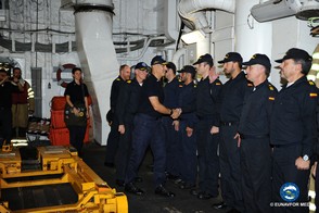 Operation SOPHIA Force Commander visits Spanish frigate Reina Sofia before her farewell