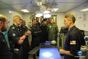 Operation SOPHIA Force Commander pays visits to the German Frigate Mecklenburg-Vorpommern and the British Destroyer Diamond