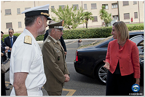 High Representative and Vice-President Federica Mogherini visits the Eunavfor Med Headquarters in Rome